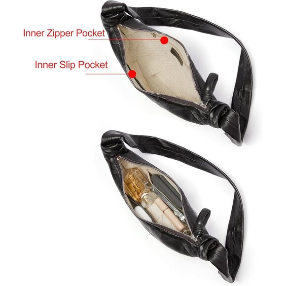 Designer Crescent Crossbody Bag for Women - Soft Lambskin & Premium Finish - Picture 6 of 7